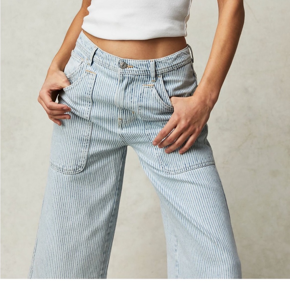 We The Free Piper Mid-Rise Crop Wide Leg Jeans